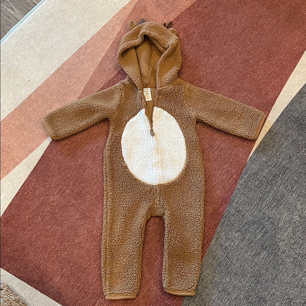 Carter’s 12 month baby reindeer hooded onesie